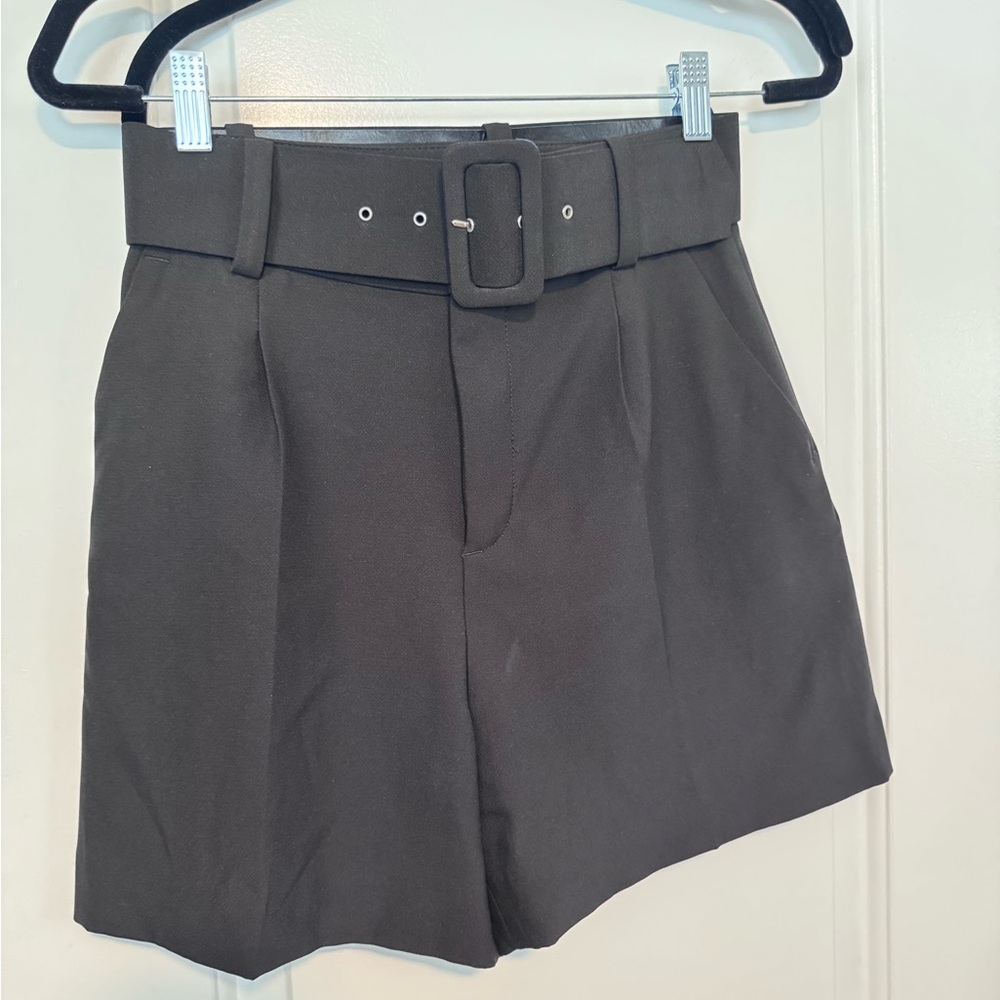 Zara Black High Waist Tailored Shorts